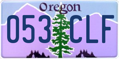 OR license plate 053CLF