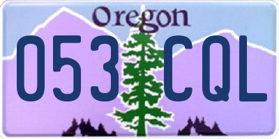 OR license plate 053CQL
