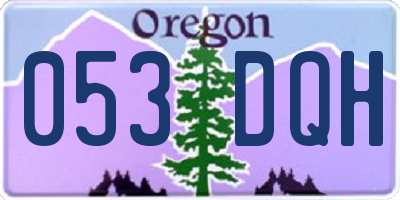 OR license plate 053DQH