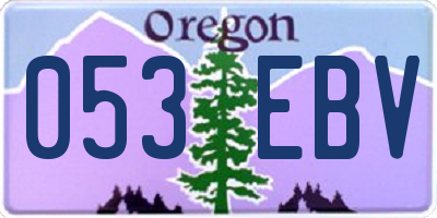 OR license plate 053EBV