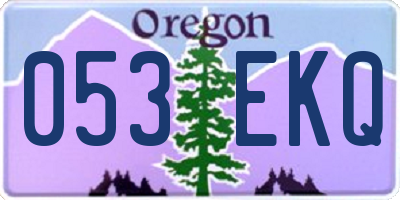 OR license plate 053EKQ