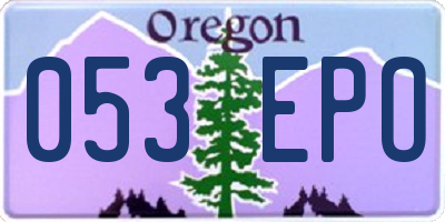 OR license plate 053EPO