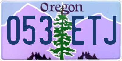 OR license plate 053ETJ