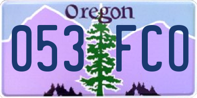 OR license plate 053FCO