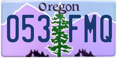 OR license plate 053FMQ