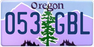OR license plate 053GBL