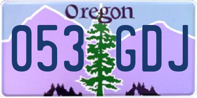 OR license plate 053GDJ