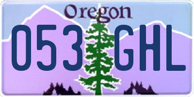 OR license plate 053GHL