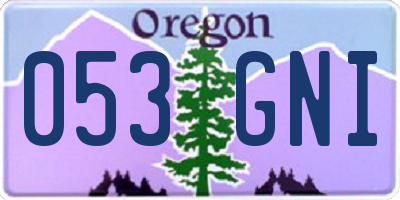 OR license plate 053GNI