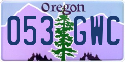 OR license plate 053GWC