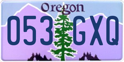 OR license plate 053GXQ