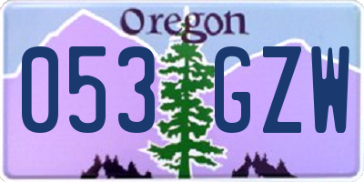 OR license plate 053GZW