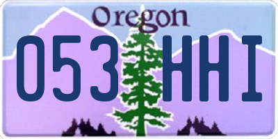 OR license plate 053HHI