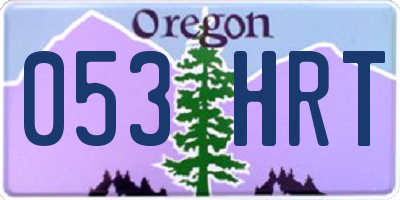 OR license plate 053HRT