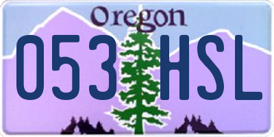 OR license plate 053HSL