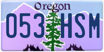OR license plate 053HSM
