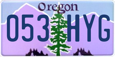 OR license plate 053HYG