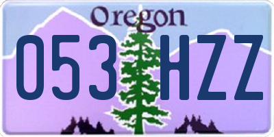 OR license plate 053HZZ