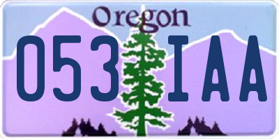 OR license plate 053IAA