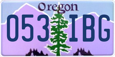 OR license plate 053IBG