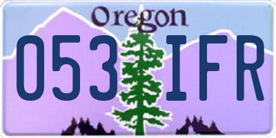 OR license plate 053IFR