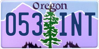 OR license plate 053INT