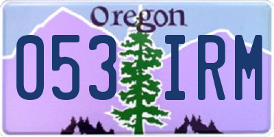 OR license plate 053IRM