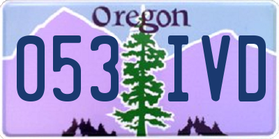 OR license plate 053IVD