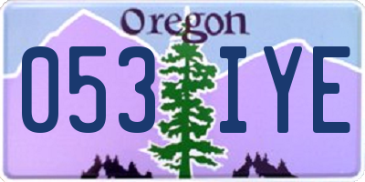 OR license plate 053IYE