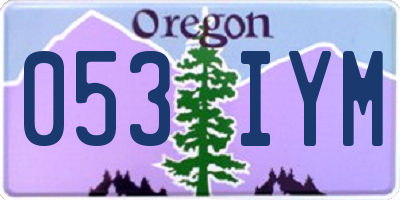 OR license plate 053IYM