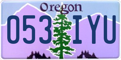 OR license plate 053IYU