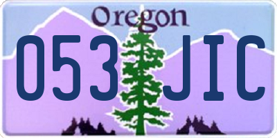 OR license plate 053JIC