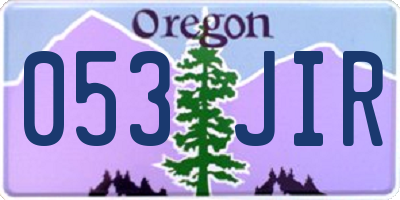 OR license plate 053JIR