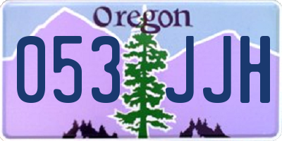 OR license plate 053JJH