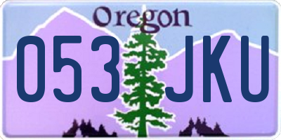 OR license plate 053JKU