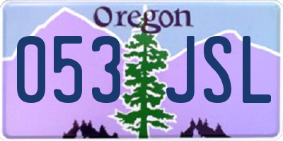 OR license plate 053JSL