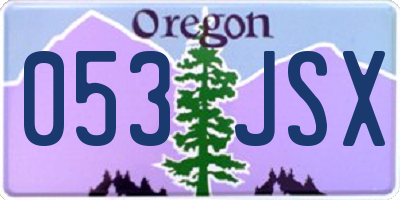 OR license plate 053JSX