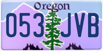 OR license plate 053JVB