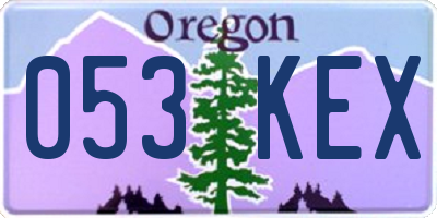 OR license plate 053KEX