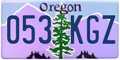 OR license plate 053KGZ