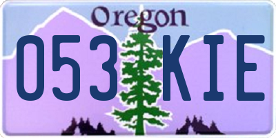 OR license plate 053KIE