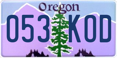 OR license plate 053KOD