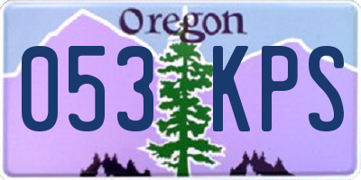 OR license plate 053KPS