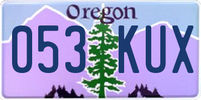 OR license plate 053KUX