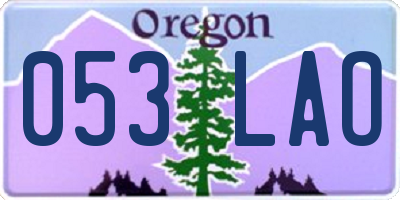 OR license plate 053LAO