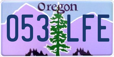 OR license plate 053LFE