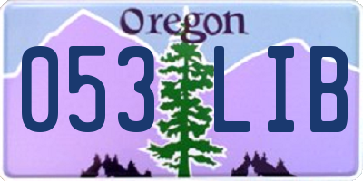 OR license plate 053LIB