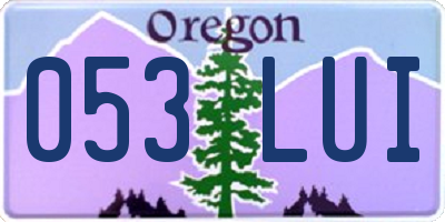OR license plate 053LUI