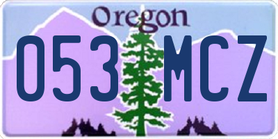 OR license plate 053MCZ