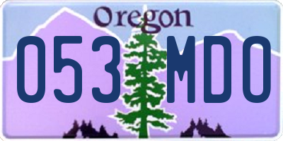 OR license plate 053MDO